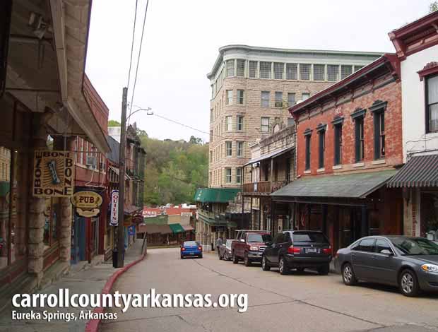 Eureka Springs  - Spring Street looking at Basin Park